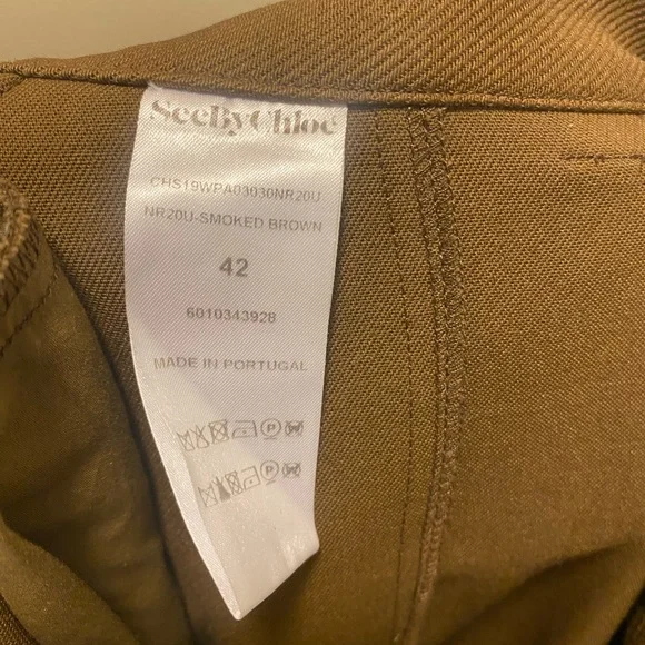 SEE BY CHLOÉ Wool Blend Trousers In Smoked Brown - Picture 10 of 11